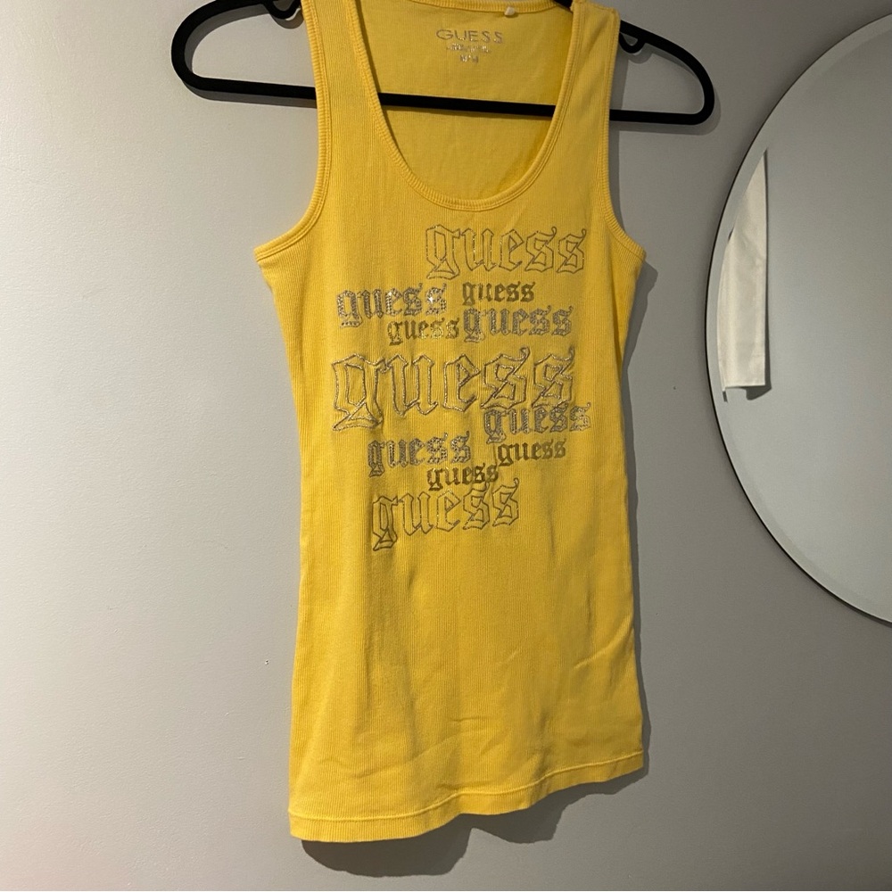Yellow guess tank top
